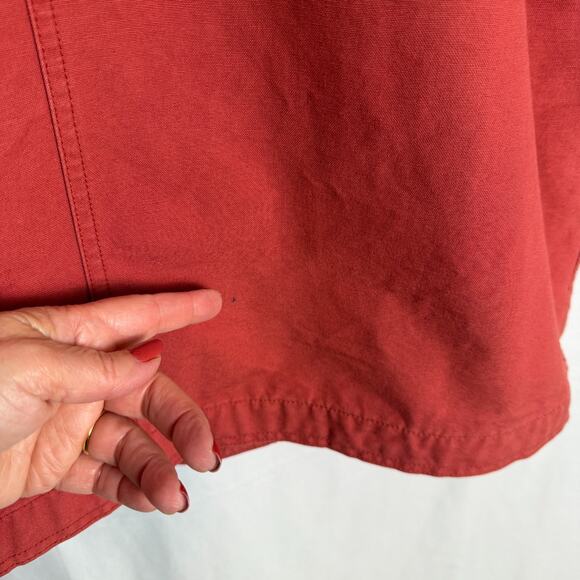 Vintage L.L. Bean Womens Red XL Duck Canvas Barn Chore Coat Flannel Lined Jacket - Picture 12 of 12
